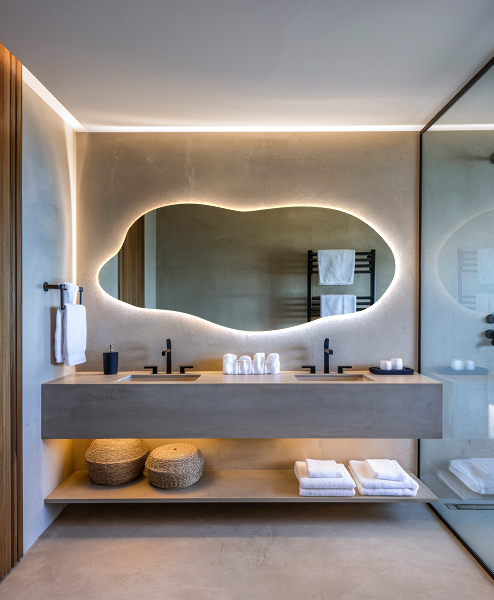 Miroir forme irrégulière lumineux 35x80 cm