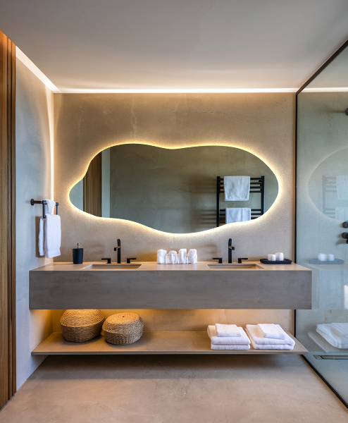 Miroir forme irrégulière lumineux 35x80 cm