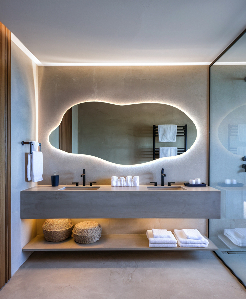 Miroir forme irrégulière lumineux 45x100 cm