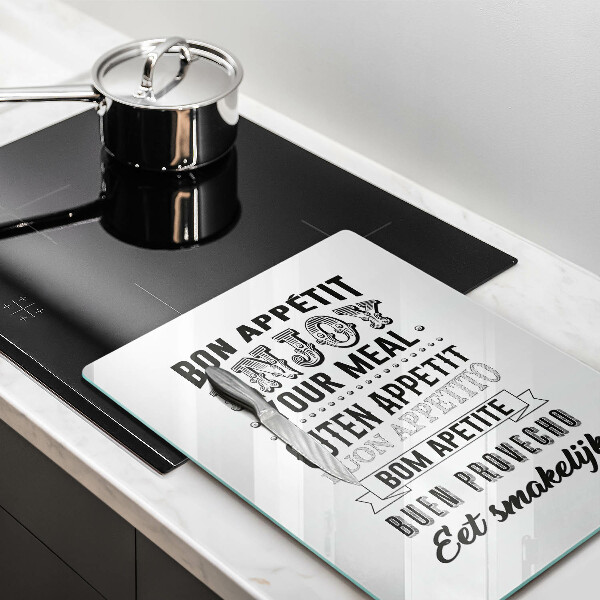 Protection plaque induction Inscription pour la cuisine phrase