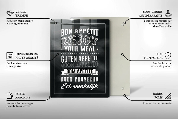 Protection plaque induction Inscription pour la cuisine phrase