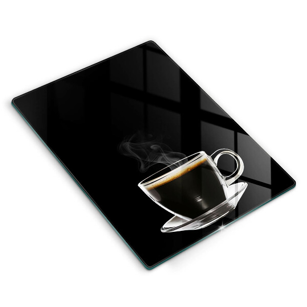 Protection plaque induction Un verre de café chaud