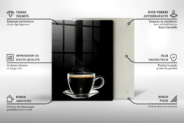 Protection plaque induction Un verre de café chaud