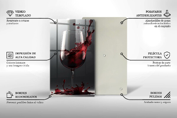 Protection plaque induction Vin rouge dans un verre