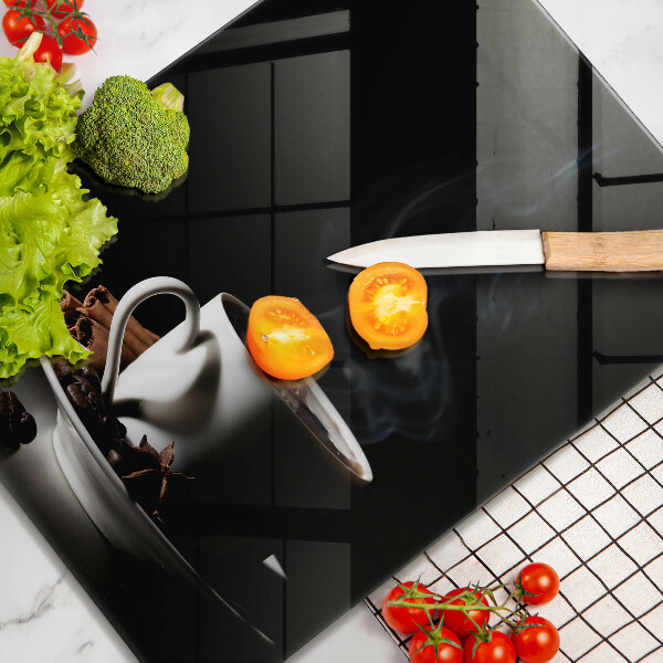 Protection plaque induction Une tasse de café chaud