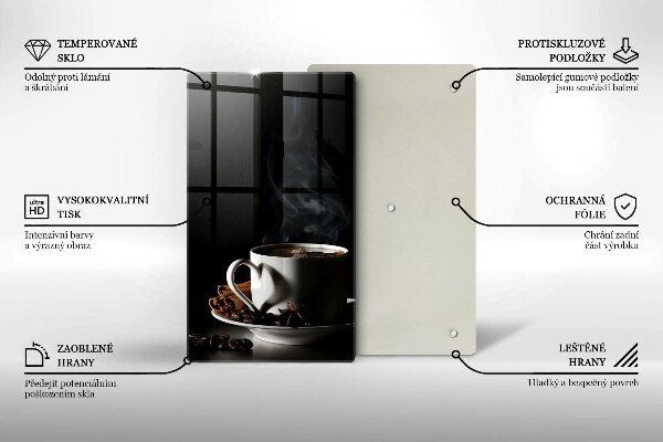 Protection plaque induction Une tasse de café chaud