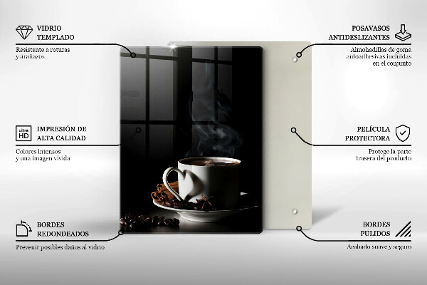 Protection plaque induction Une tasse de café chaud