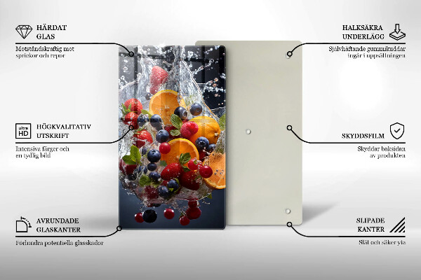 Protection plaque induction Fruits dans l'eau