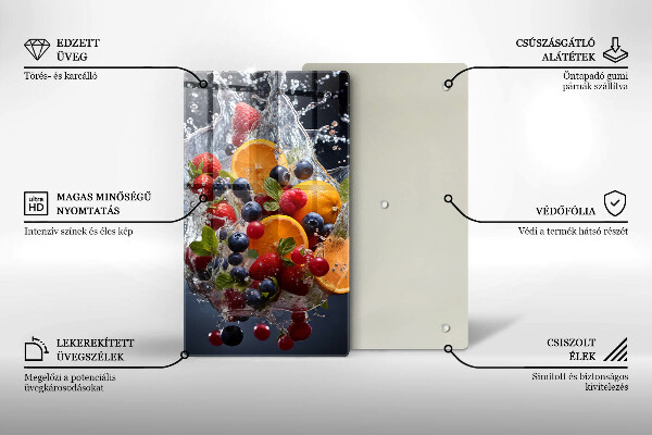 Protection plaque induction Fruits dans l'eau