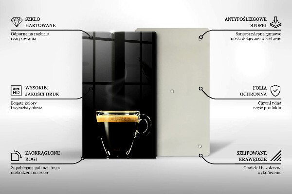 Protection plaque induction Un verre de café noir