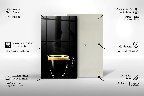 Protection plaque induction Un verre de café noir