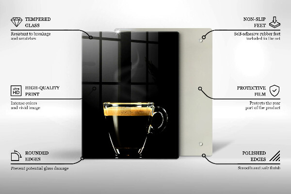 Protection plaque induction Un verre de café noir