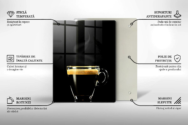 Protection plaque induction Un verre de café noir