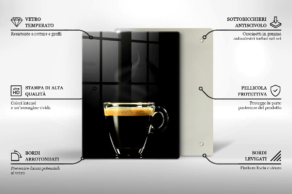 Protection plaque induction Un verre de café noir