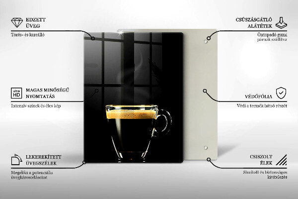 Protection plaque induction Un verre de café noir