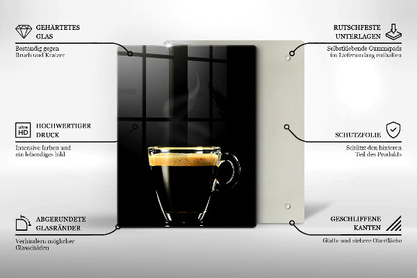 Protection plaque induction Un verre de café noir