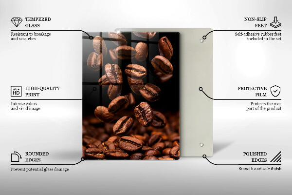 Protection plaque induction Grains de café bruns