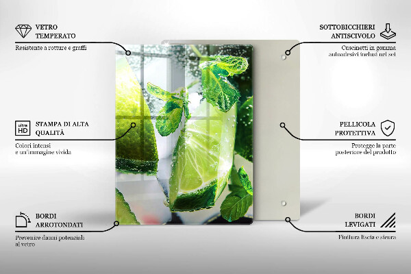 Protection plaque induction Eau avec du citron vert et de la glace