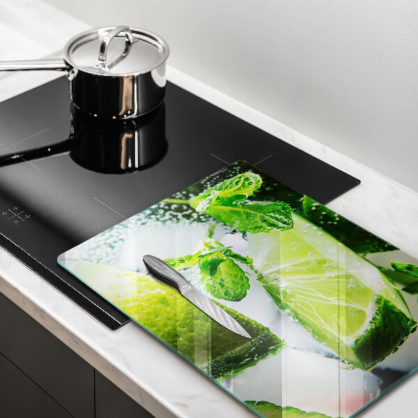 Protection plaque induction Eau avec du citron vert et de la glace