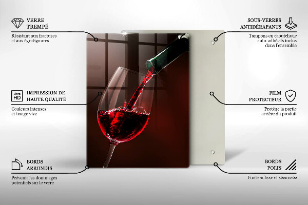 Protection plaque induction Un verre de vin
