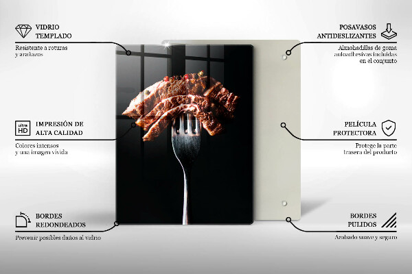 Protection plaque induction Viande à la fourchette