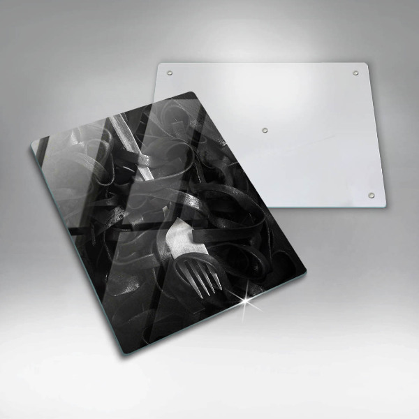 Protection plaque induction Pâtes noires et fourchette