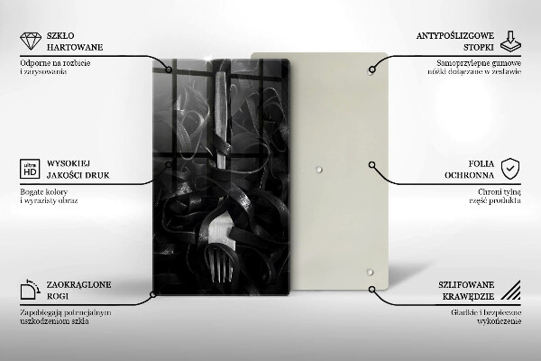 Protection plaque induction Pâtes noires et fourchette