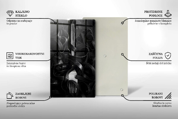 Protection plaque induction Pâtes noires et fourchette