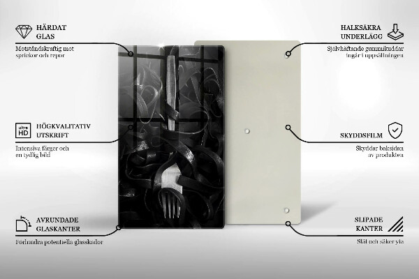 Protection plaque induction Pâtes noires et fourchette