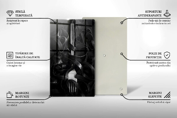 Protection plaque induction Pâtes noires et fourchette