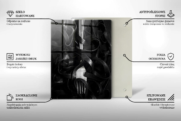 Protection plaque induction Pâtes noires et fourchette