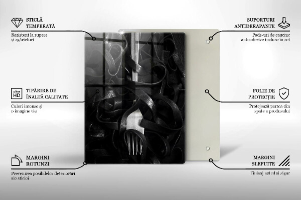 Protection plaque induction Pâtes noires et fourchette