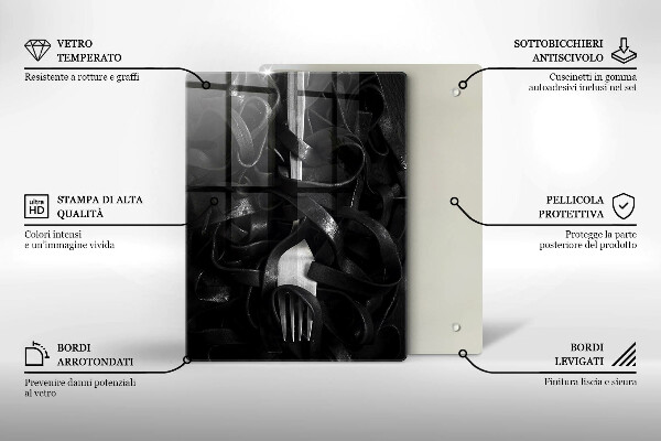 Protection plaque induction Pâtes noires et fourchette