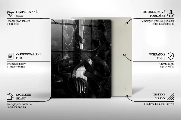 Protection plaque induction Pâtes noires et fourchette