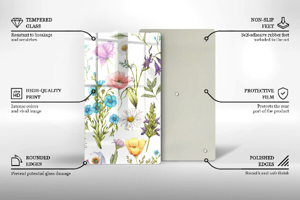 Protection plaque induction Illustration de fleurs