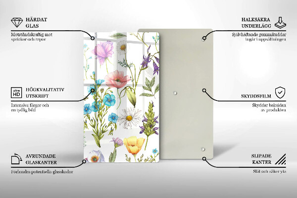 Protection plaque induction Illustration de fleurs