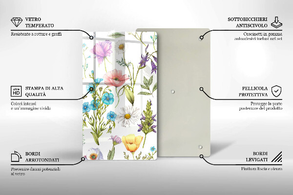 Protection plaque induction Illustration de fleurs