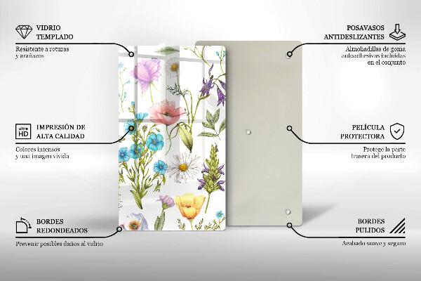 Protection plaque induction Illustration de fleurs