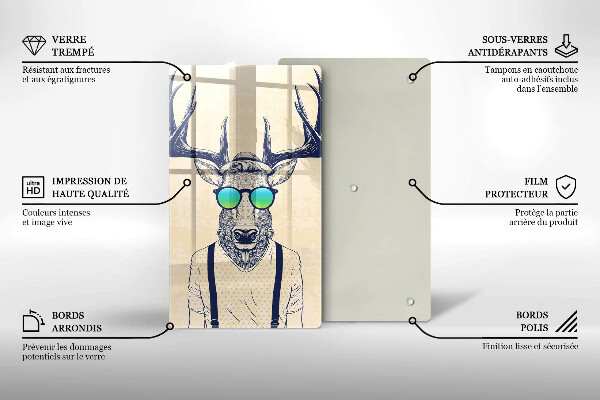 Protection plaque induction Illustration d'homme cerf