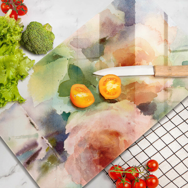 Protection plaque induction Fleurs peintes