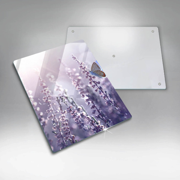 Protection plaque induction Fleurs sauvages et papillon