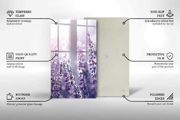 Protection plaque induction Fleurs sauvages et papillon