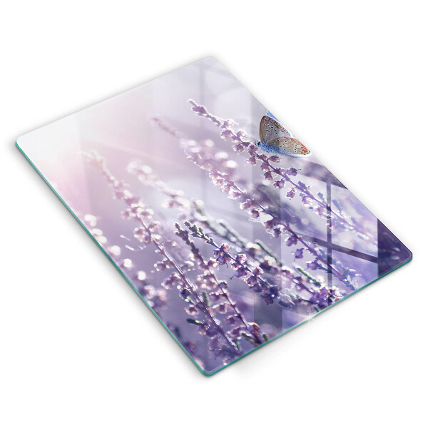Protection plaque induction Fleurs sauvages et papillon