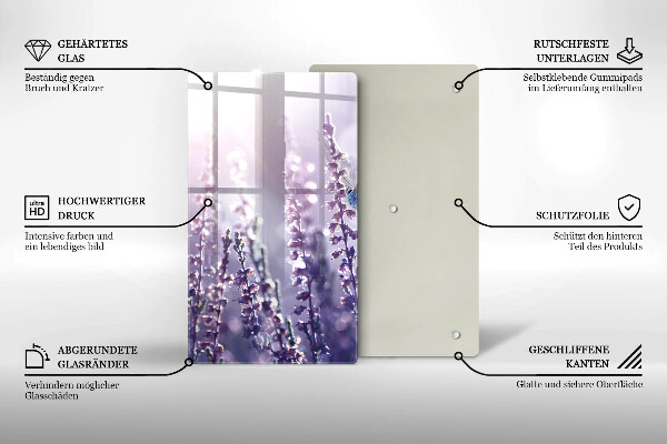 Protection plaque induction Fleurs sauvages et papillon