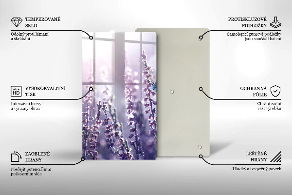 Protection plaque induction Fleurs sauvages et papillon