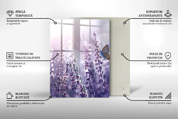 Protection plaque induction Fleurs sauvages et papillon