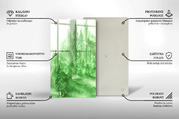 Protection plaque induction Forêt peinte