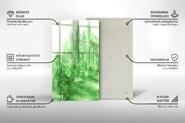 Protection plaque induction Forêt peinte