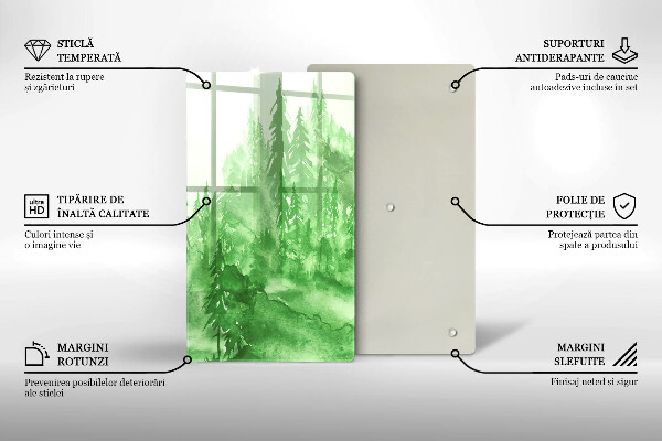 Protection plaque induction Forêt peinte