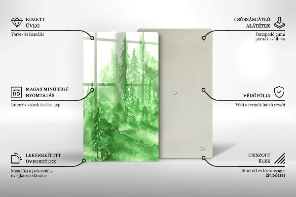 Protection plaque induction Forêt peinte